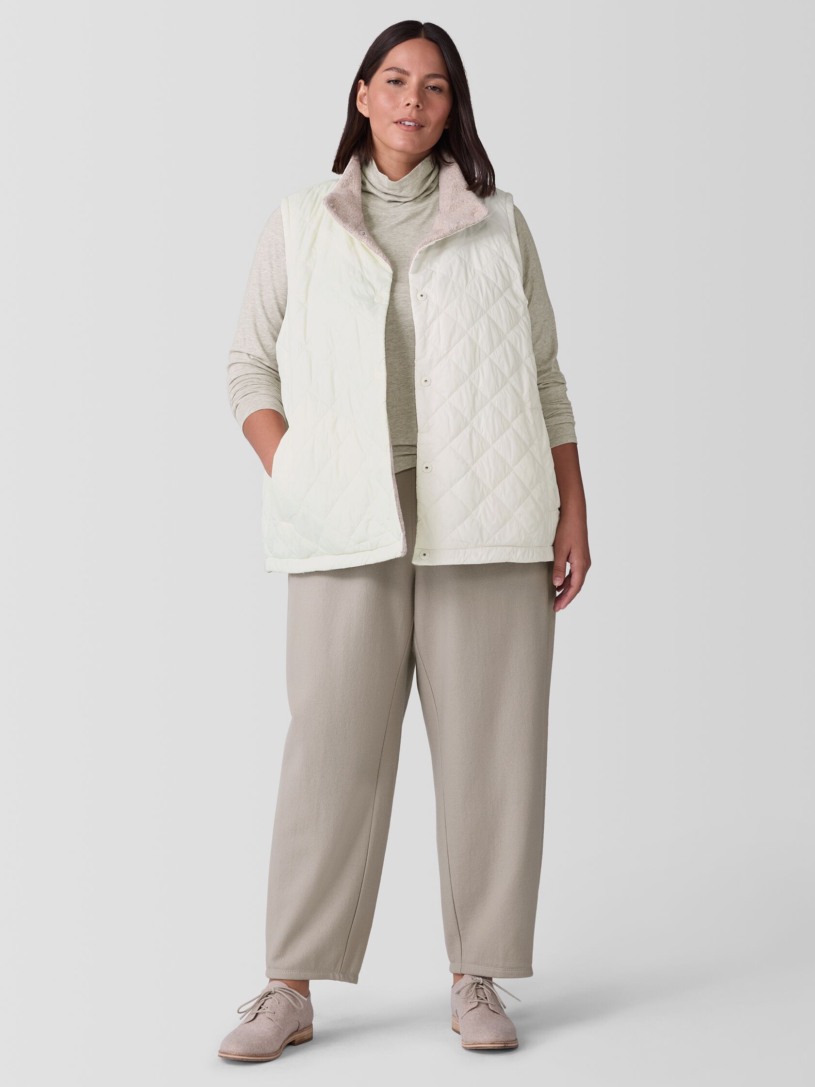 Eggshell Recycled Nylon Reversible Vest
