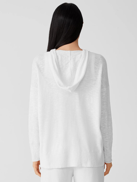 Organic Cotton Linen Slub Hooded Top