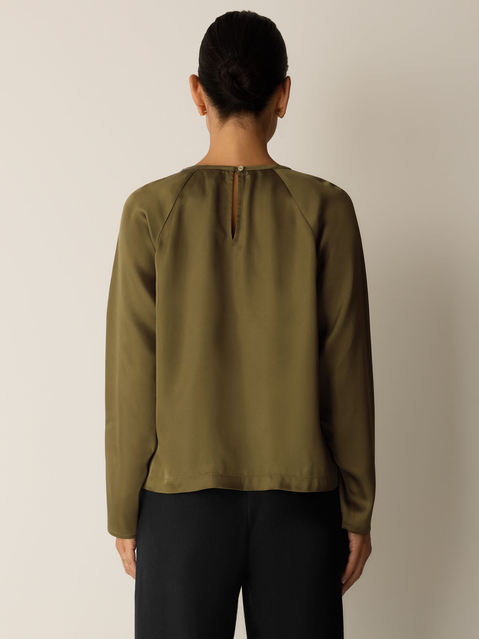 Smooth Satin Shimmer Round Neck Top