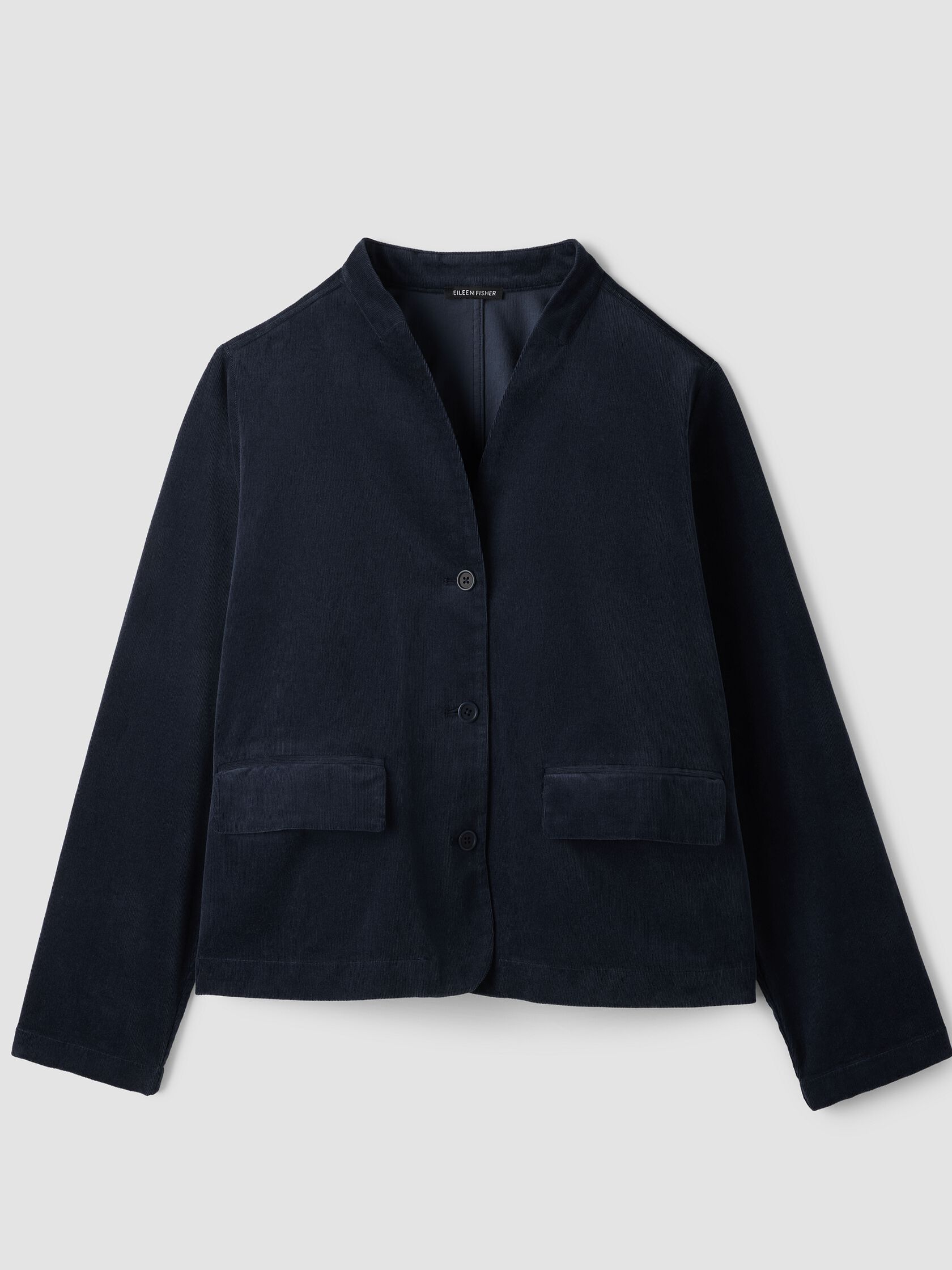 Organic Cotton Stretch Corduroy High Collar Jacket