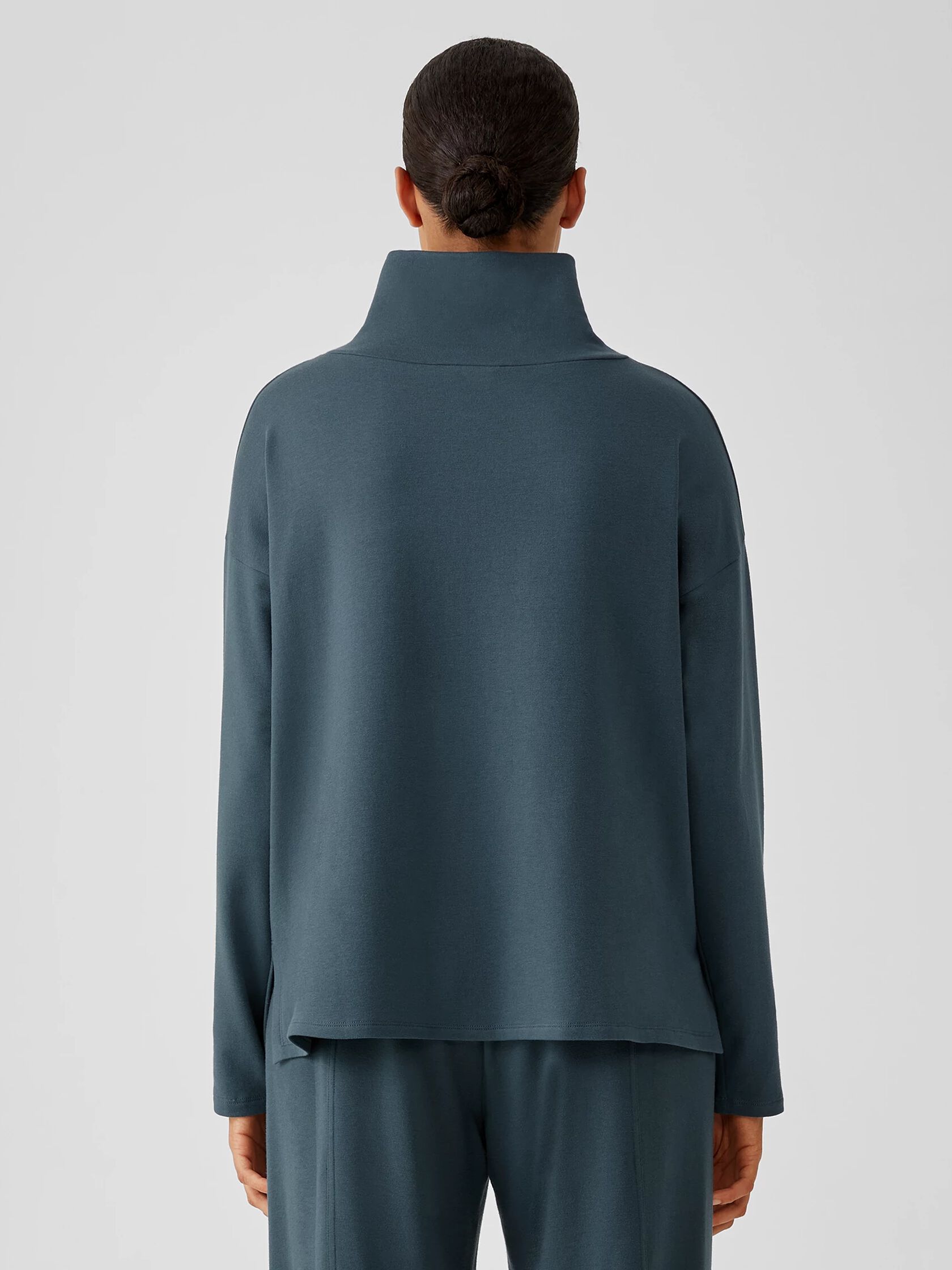 Cozy Brushed Terry Hug Funnel Neck Box-Top