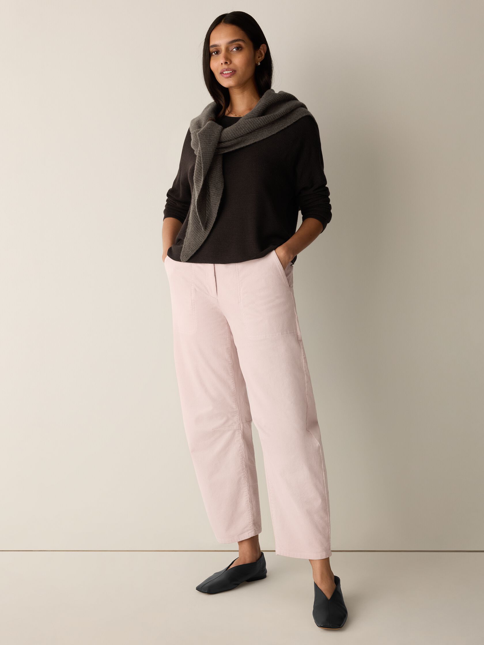 Superfine Merino Crew Neck Top in Regenerative Wool