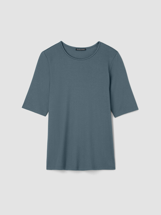 Organic Cotton Stretch Rib Crew Neck Tee