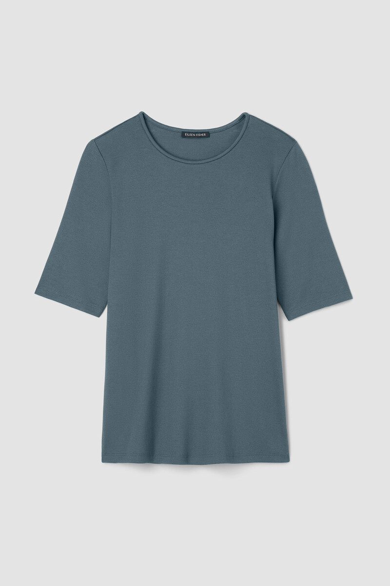 Organic Cotton Stretch Rib Crew Neck Tee Organic Cotton Stretch Rib Crew Neck Tee