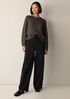 Cotton Stretch Denim Roomy Wide Trouser
