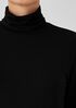 Ribbed Pima Cotton Blend Turtleneck Top