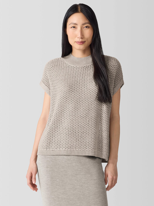 Merino Mock Neck Top in Regenerative Wool