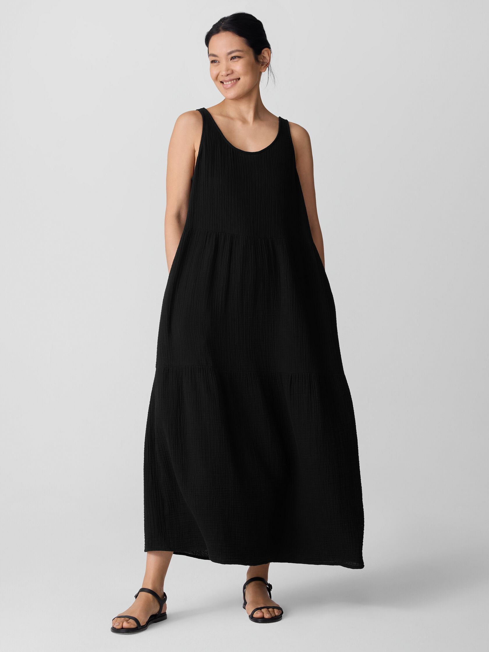 Organic Cotton Lofty Gauze Tiered Dress