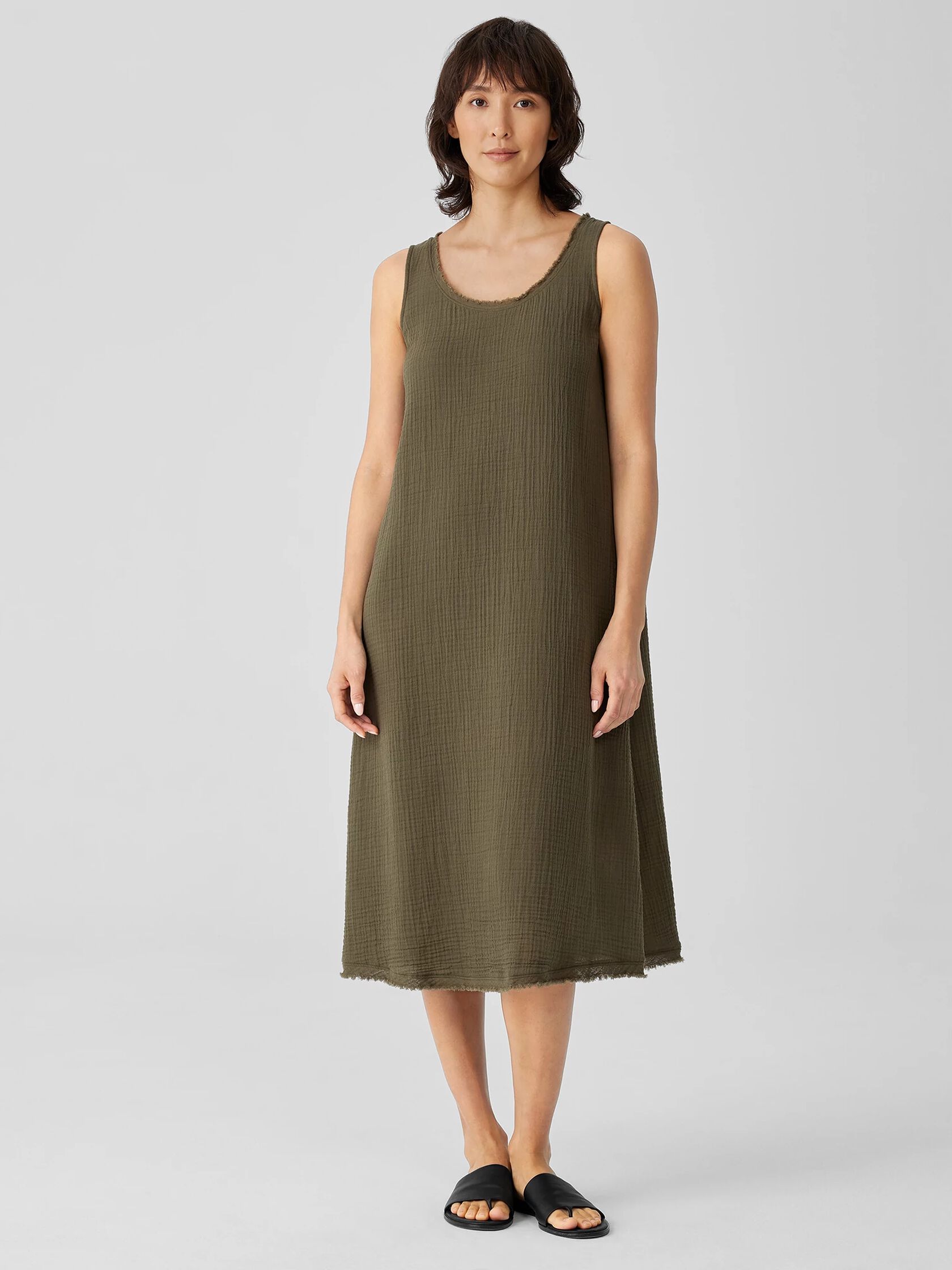 Organic Cotton Gauze Scoop Neck Dress