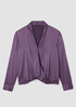 Stretch Silk Charmeuse Wrap Top