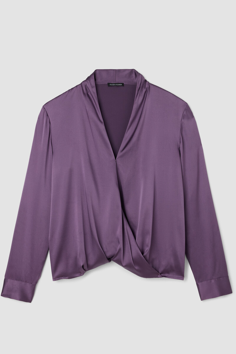 Stretch Silk Charmeuse Wrap Top Stretch Silk Charmeuse Wrap Top