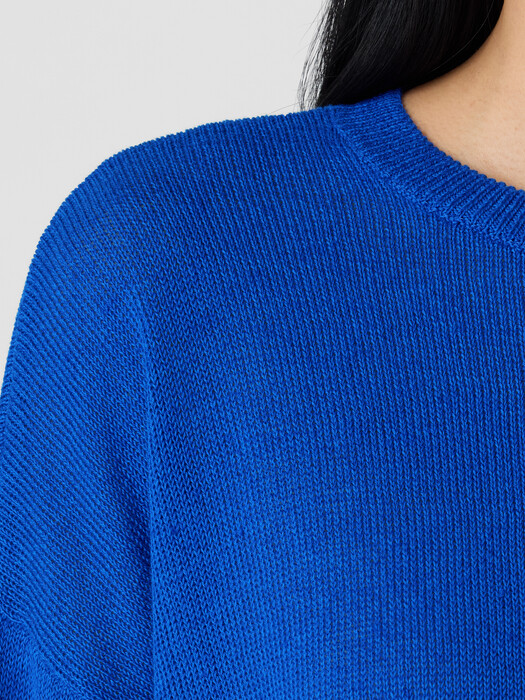 Organic Linen Cotton Cord Crew Neck Top