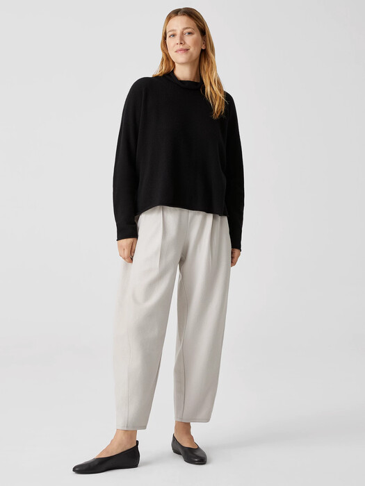 Boiled Wool Jersey Pleated Lantern Pant