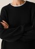 Cotton & Recycled Cashmere Crew Neck Long Top