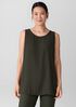 Silk Georgette Crepe Ballet Neck Long Tank