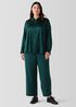 Stretch Silk Charmeuse Classic Collar Shirt