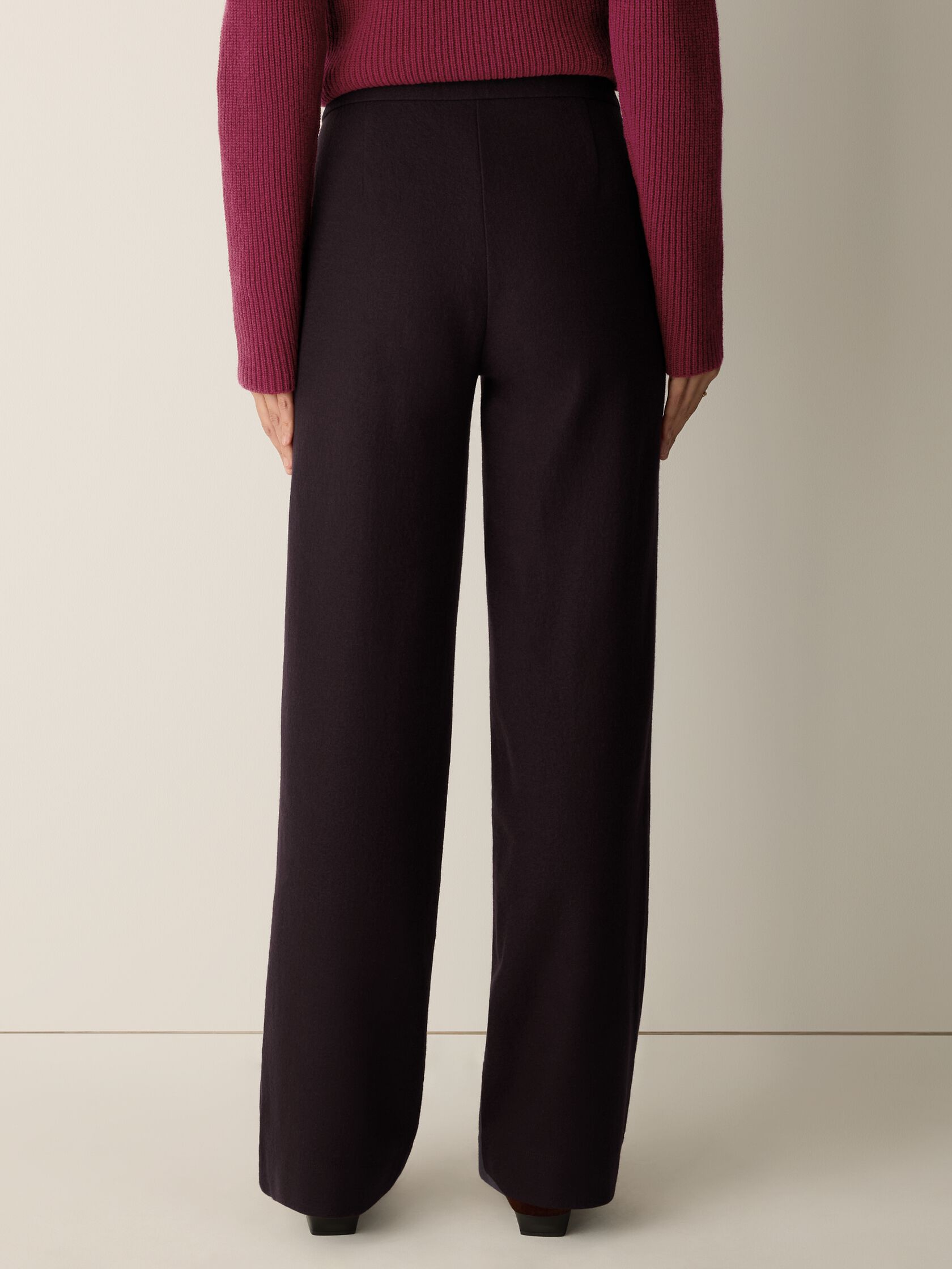 Felted Wool Jersey Full-Length Straight Trouser in Regenerative Wool