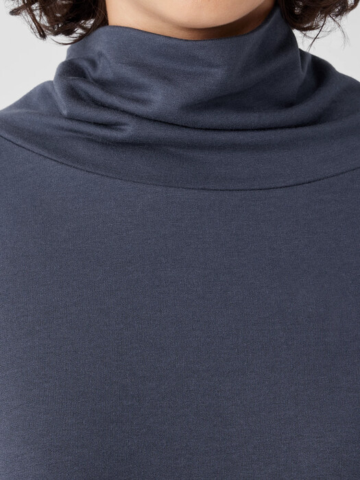 Cozy Brushed Terry Hug Funnel Neck Long Top