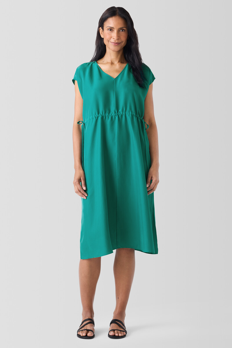 Washed Silk V-Neck Dress Washed Silk V-Neck Dress