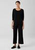 Stretch Silk Jersey Scoop Neck Top