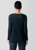 Crinkled Sheer Silk Georgette Bateau Neck Long Top
