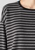 Striped Cozy Brushed Terry Long Box-Top
