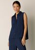 Woven Pliss&eacute; Sleeveless Shirt