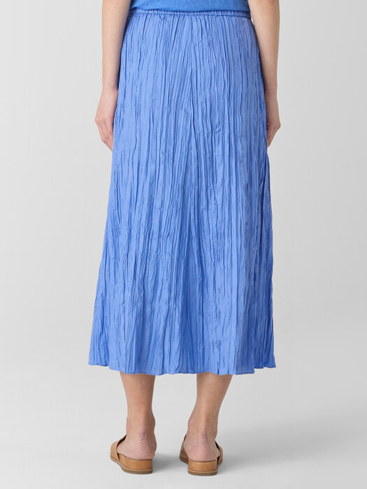 Crushed Silk Flared Skirt