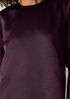 Textured Satin Round Neck Elbow-Sleeve Top