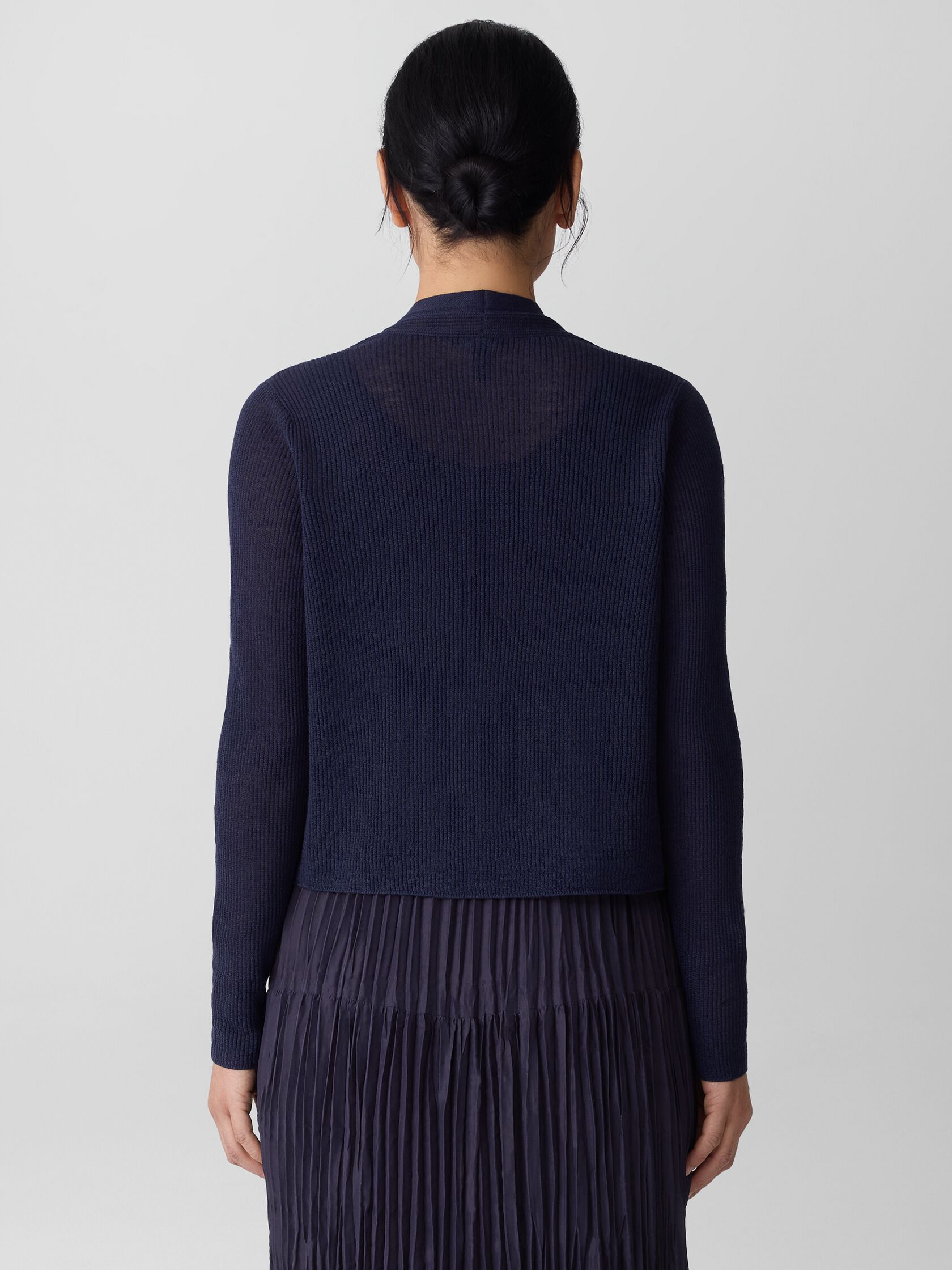 Organic Linen Cotton Cropped Cardigan
