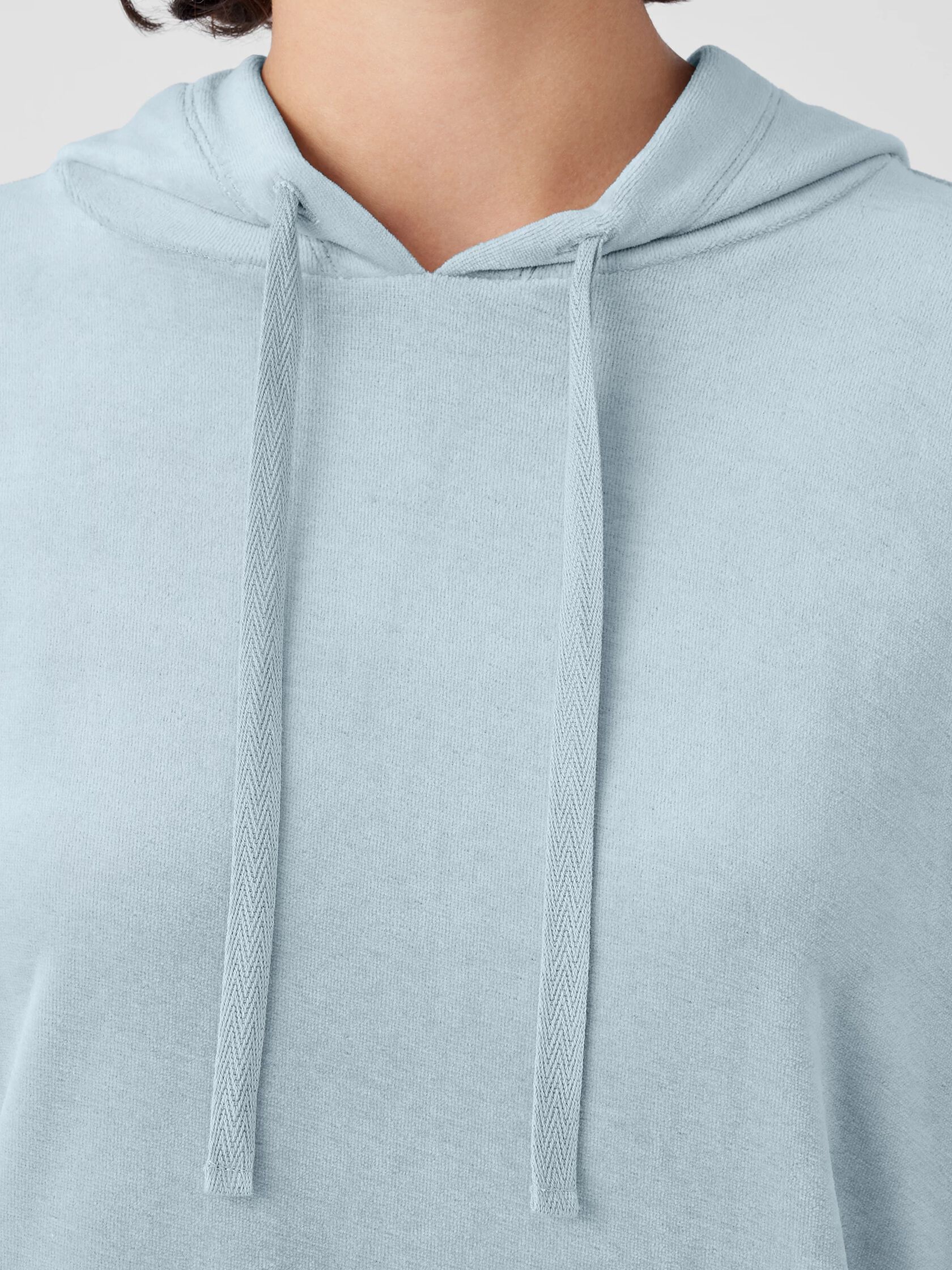 Cozy Velour Knit Hooded Top