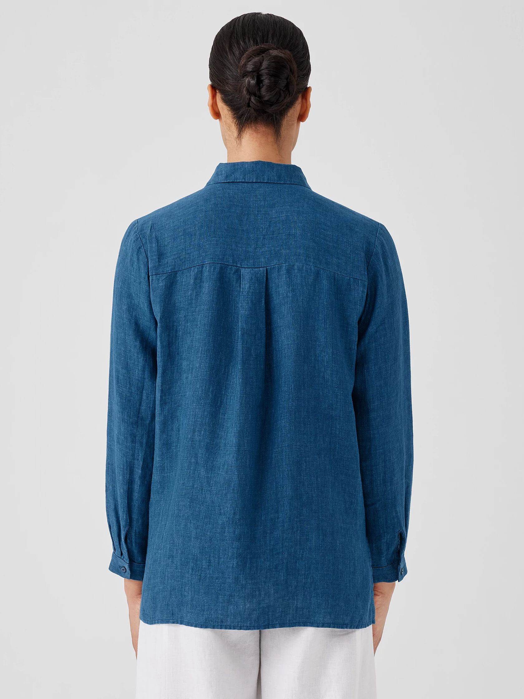 Washed Organic Linen Délavé Classic Collar Shirt