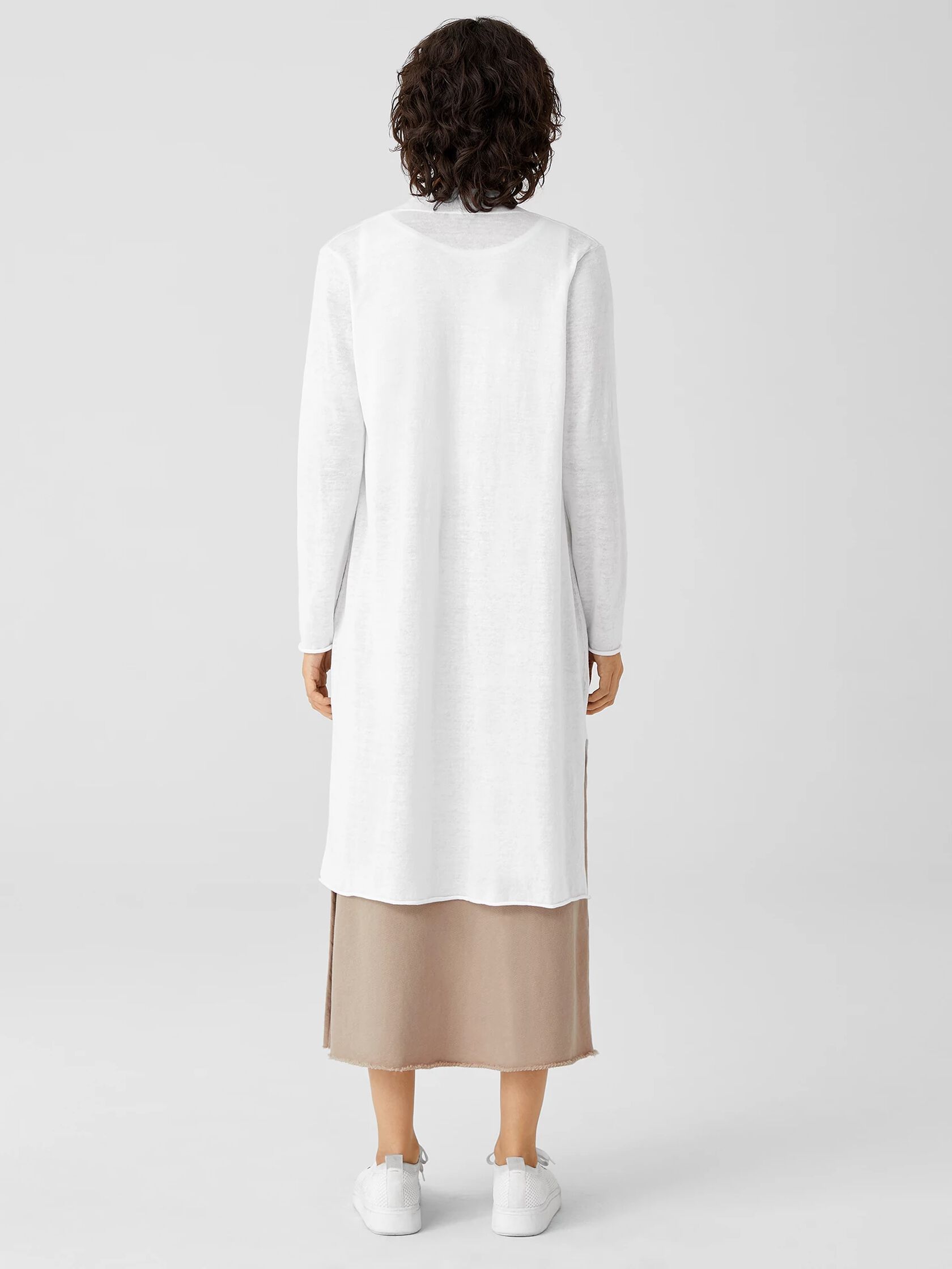 Organic Linen Cotton Jersey Long Cardigan