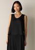 Silk Twill Curved V-Neck Tank