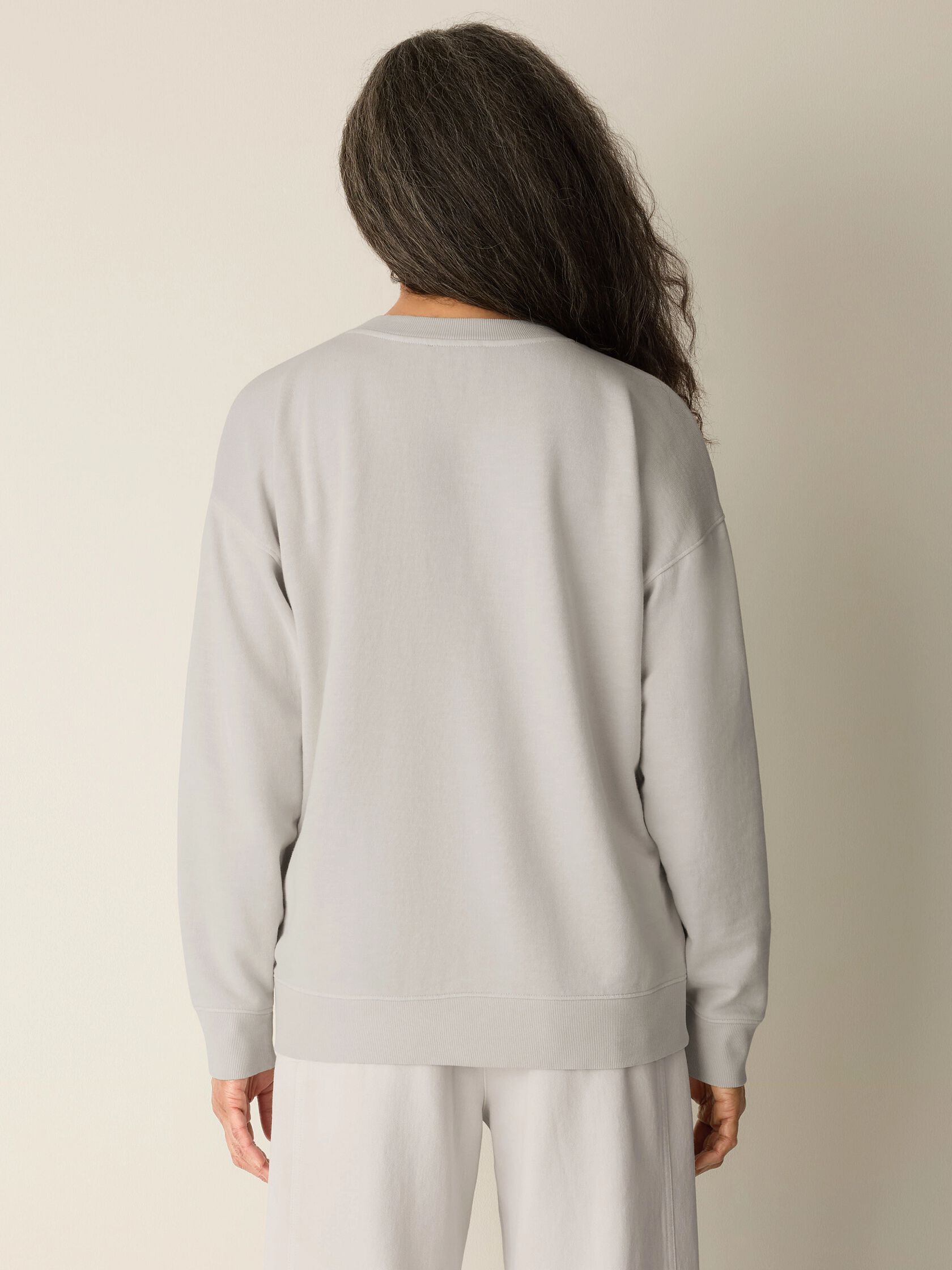 Garment-Dyed Organic Cotton Terry V-Neck Top
