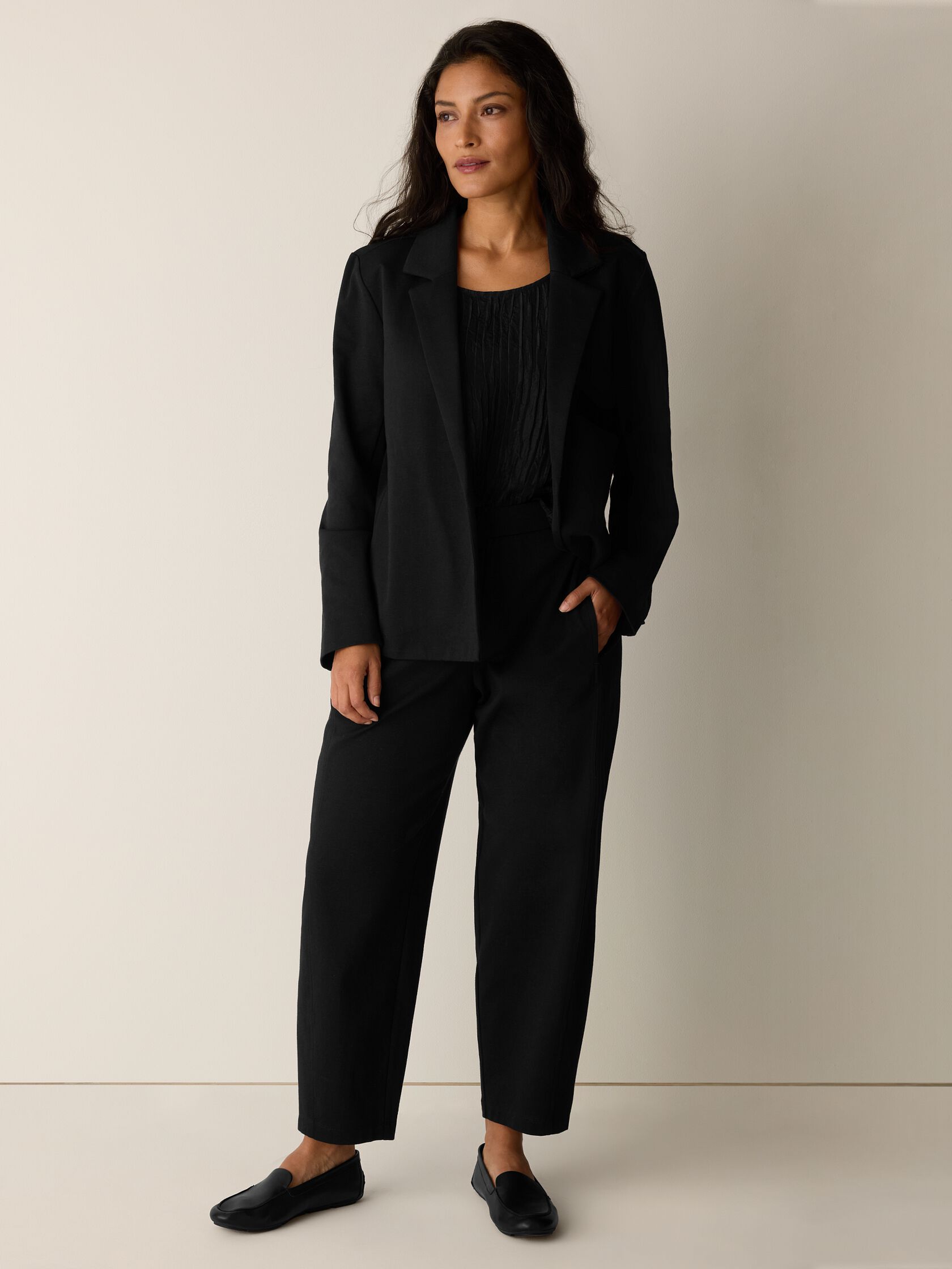 Cotton Blend Ponte Lantern Pant