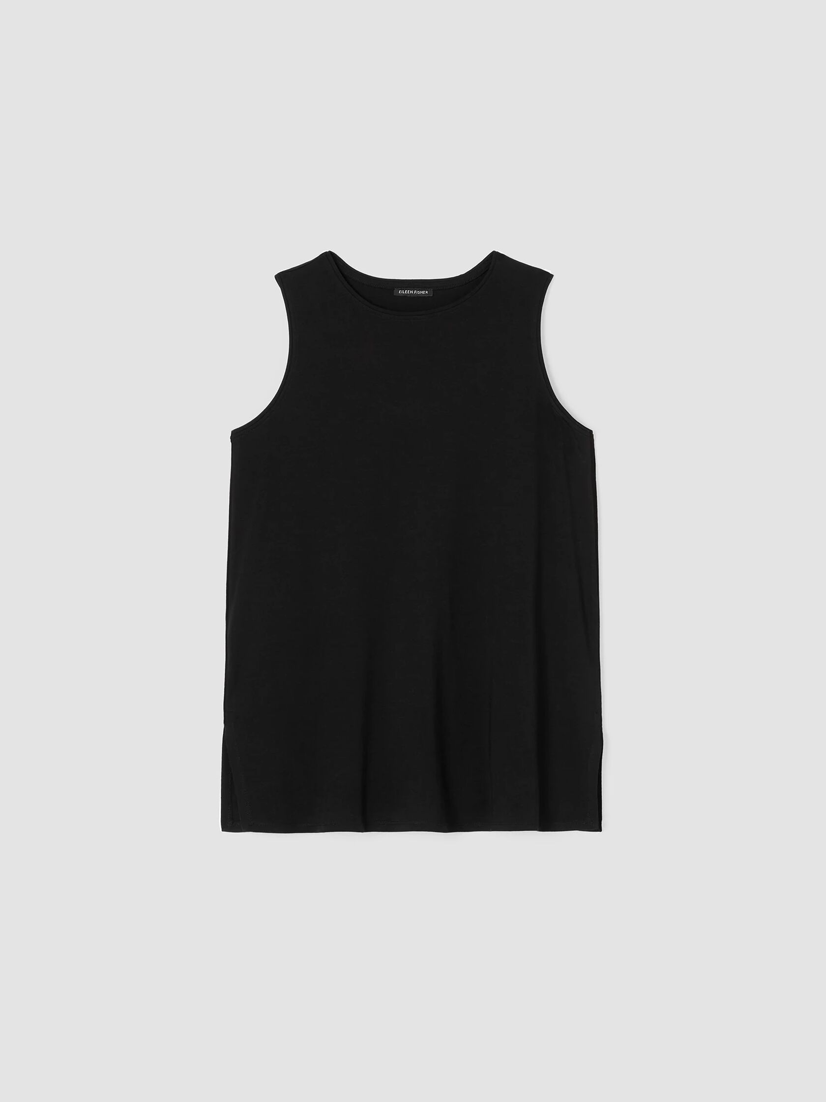 Stretch Jersey Knit Crew Neck Long Tank