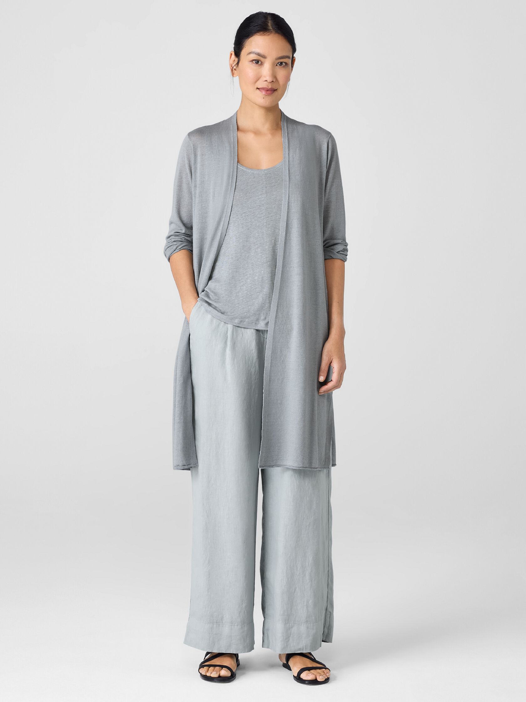 Organic Linen Cotton Long Cardigan