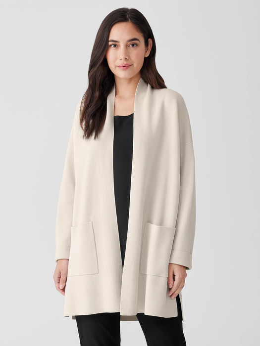 Silk and Cotton Interlock Long Cardigan