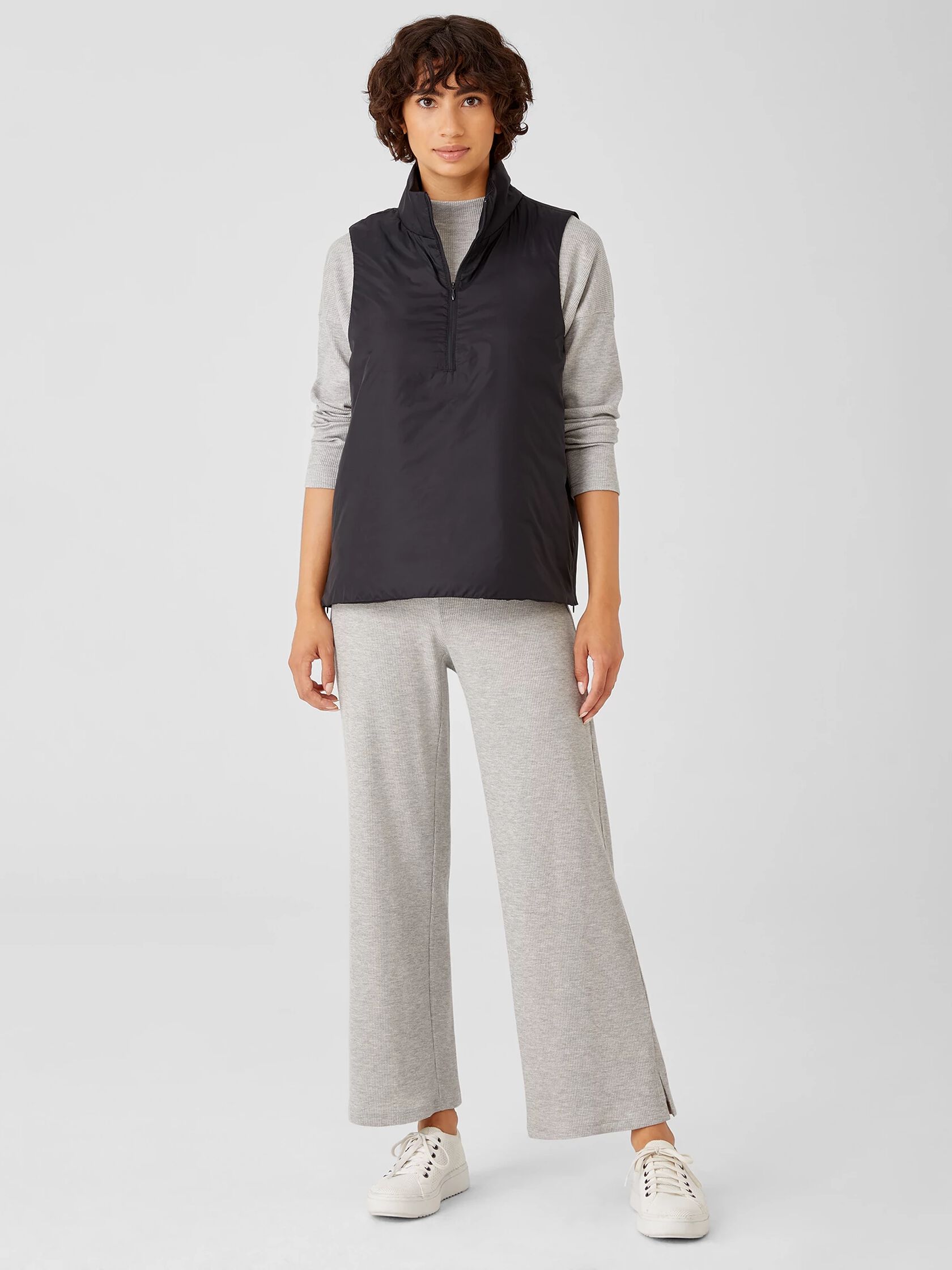 Eggshell Recycled Nylon Stand Collar Vest