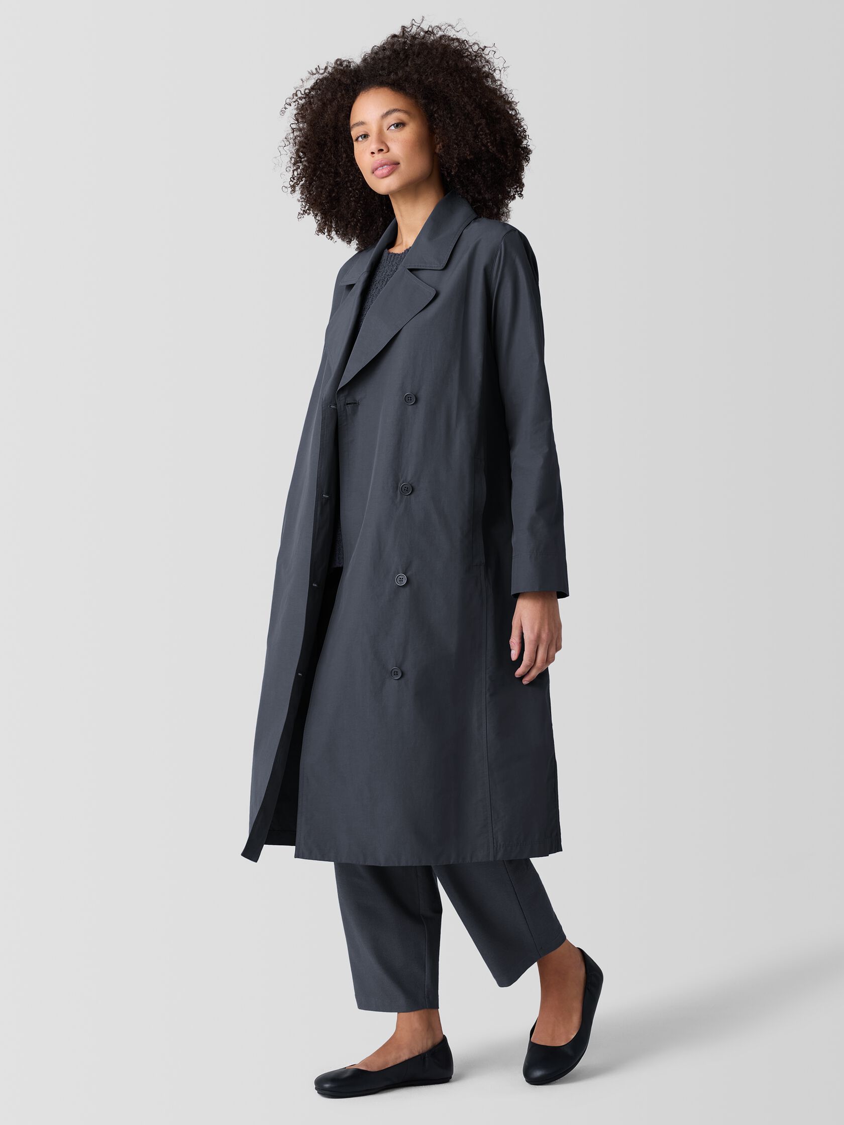 Light Cotton Nylon Trench Coat