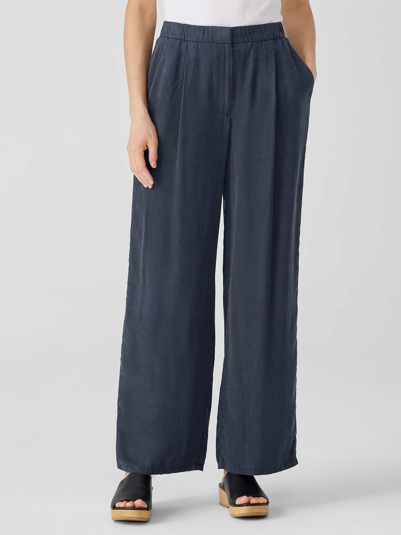 Sandwashed Twill Wide Trouser Pant