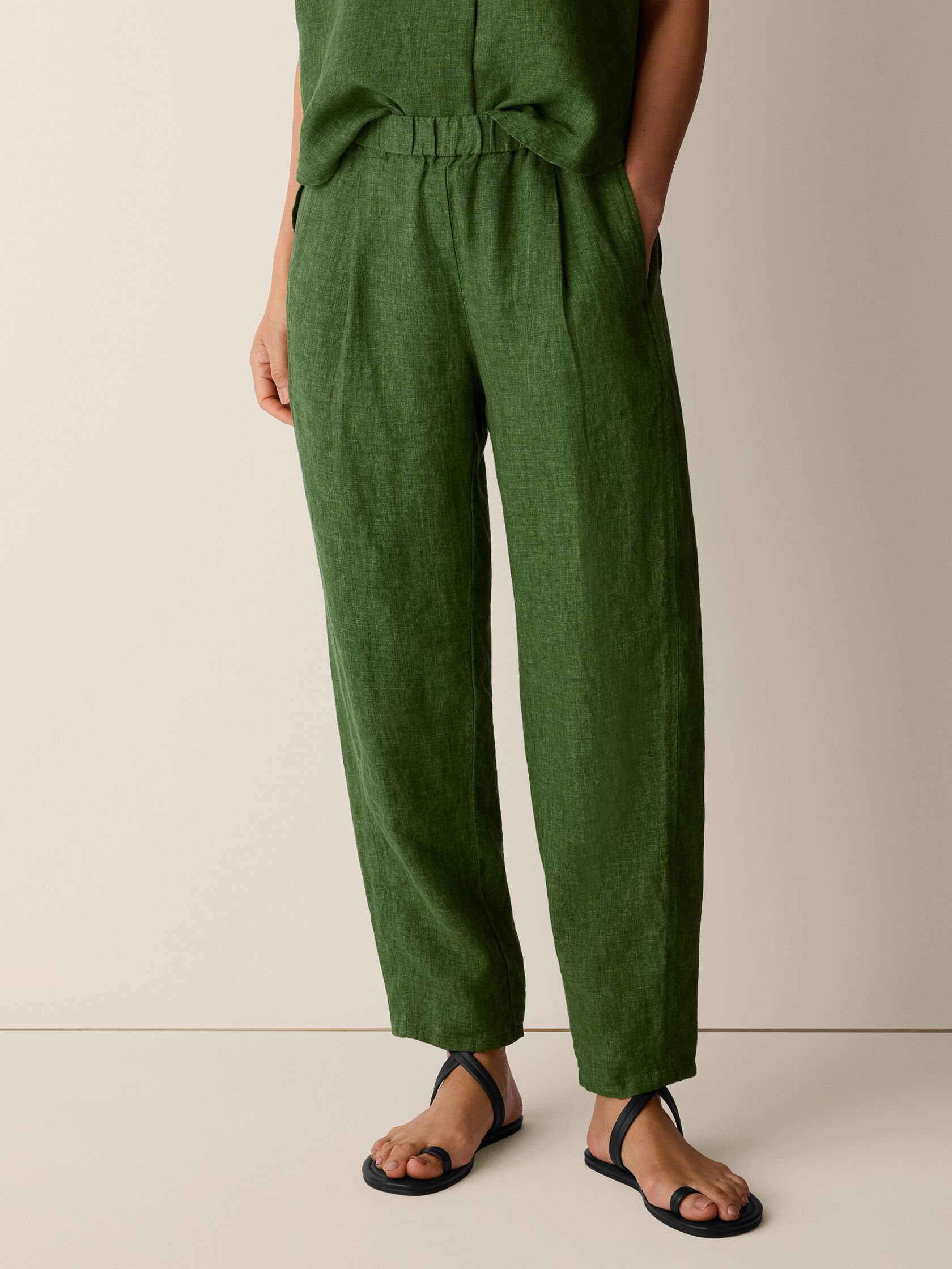 Washed Organic Linen D&eacute;lav&eacute; Lantern Pant