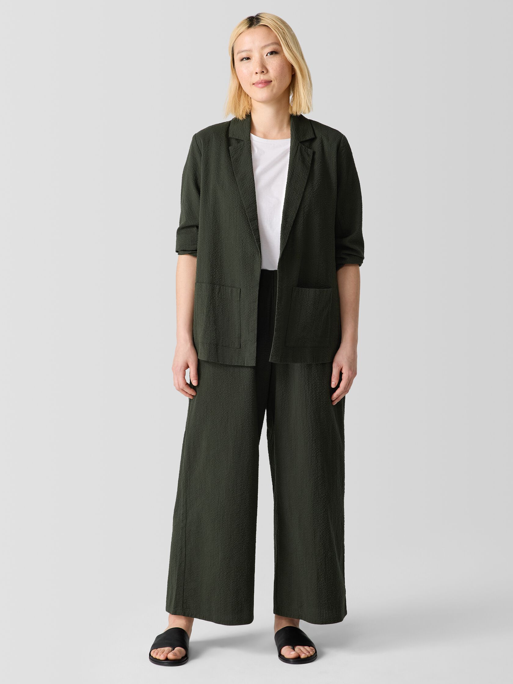 Organic Cotton Ripple Blazer