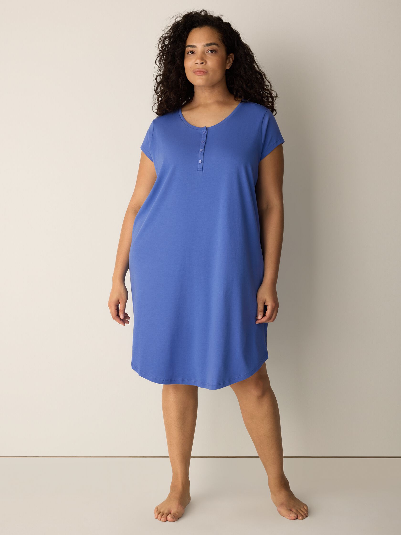 Organic Cotton Interlock Henley Sleep Dress