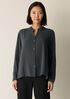 Silk Georgette Crepe Band Collar Top