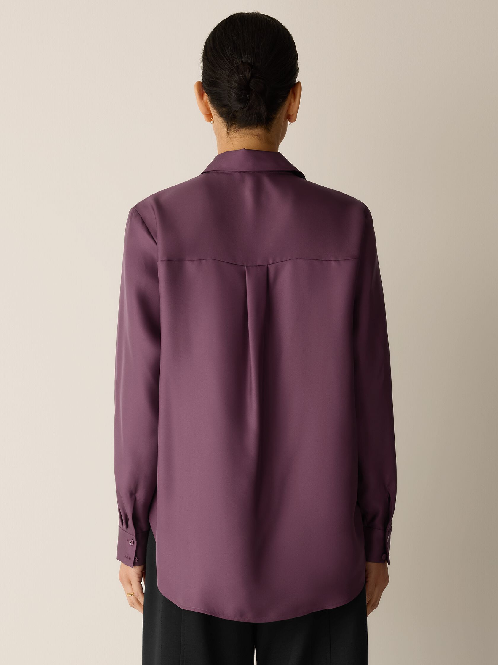 Silk Twill Classic Collar Shirt