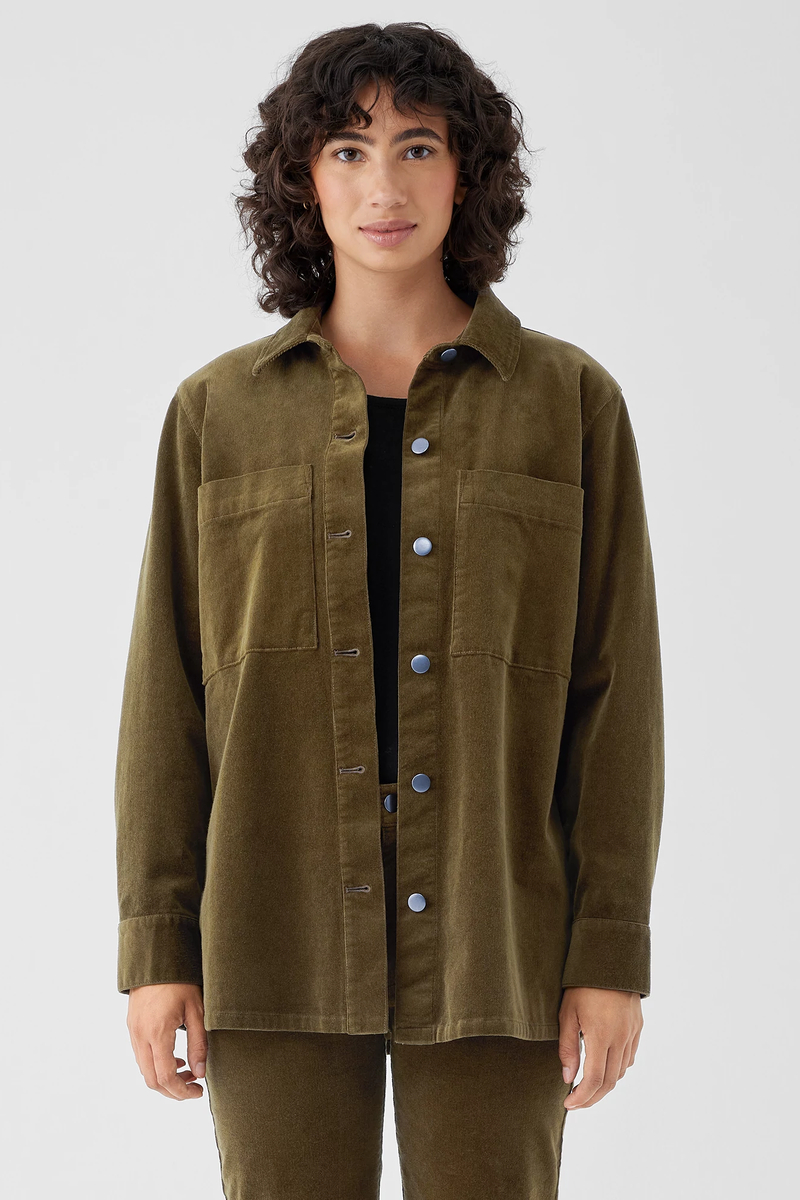 Organic Cotton Stretch Corduroy Shirt Jacket