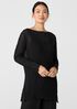 Crinkled Sheer Silk Georgette Bateau Neck Long Top