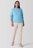 Ribbed Pima Cotton Blend Turtleneck Top